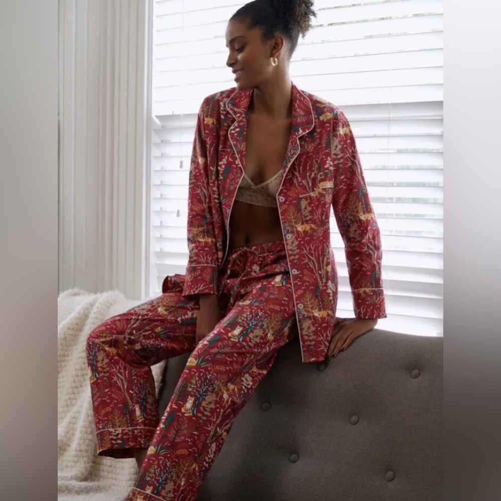 Anthropologie Red Fox Printfresh Pajamas
